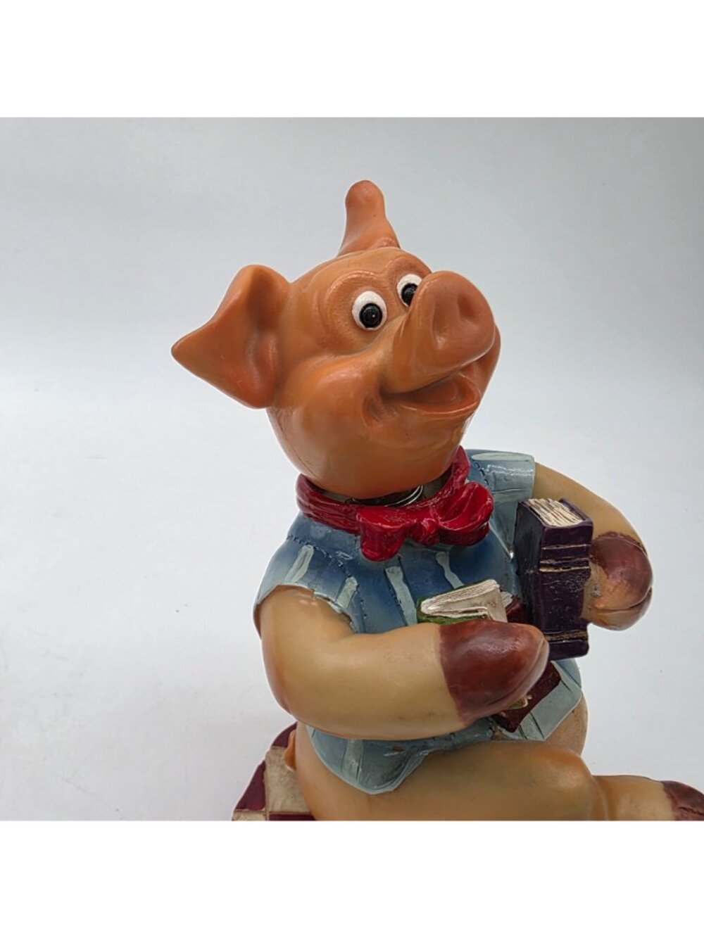 Bobble Head Pig Figure Male & Female Books Kitschy VTG High Gloss Whimsical - Picture 8 of 10